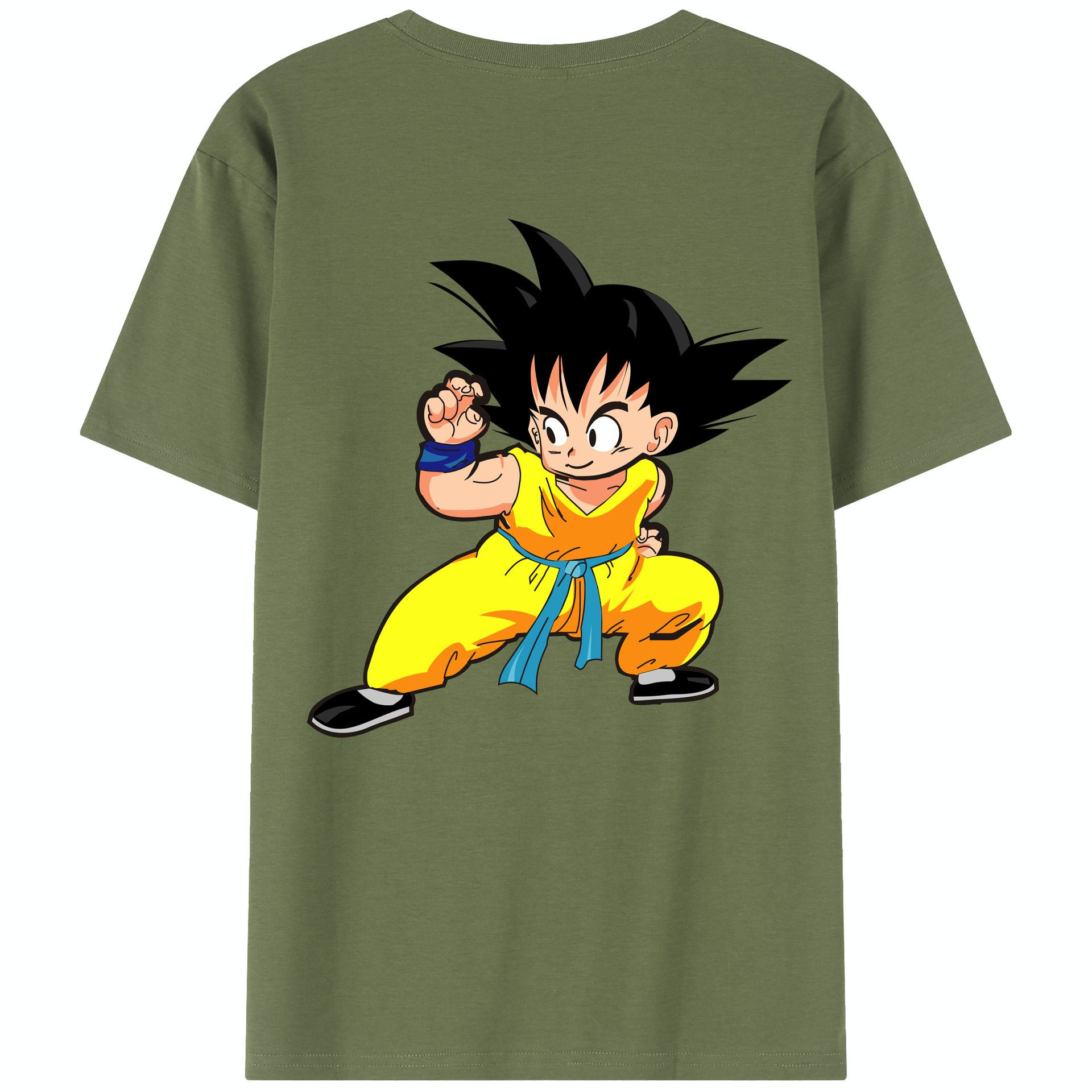 （画像用） ドラゴンボール 孫悟空（そん ごくう）Son Goku カカロット DRAGON BALL Kakarotto 綿100％半袖Tシャツ（背面プリント）
